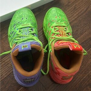 Puma Kids Sneakers with Green and Purple Design